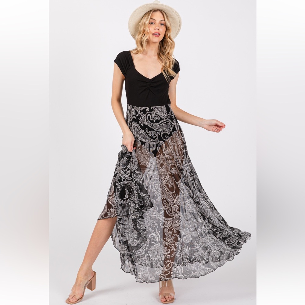 40 Fabulous Paisley Mesh Midi Dress with Bodysuit
